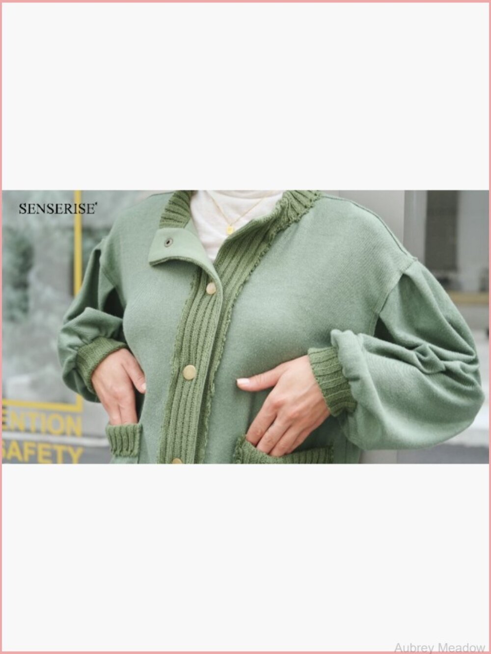 Lightweight Button Down Cardigan Sweatshirt with Pockets - Picture 6 of 6